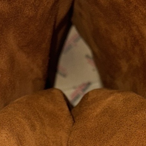 Minnetonka brown suede front leather lace up moccasin flat boots size 8 - Picture 11 of 16